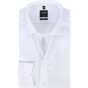 OLYMP Luxor modern fit overhemd - wit zonder borstzak - Strijkvrij - Boordmaat: 43