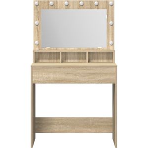 vidaXL - Kaptafel - met - LED-verlichting - - - Sonoma - Eiken - 79x41x135 - cm