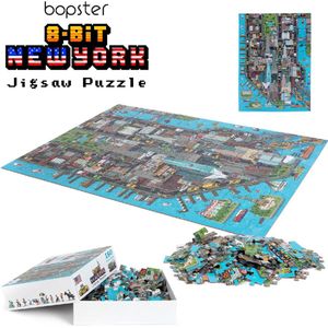 Bopster - New York puzzel - 180 stukjes - 57x42cm - geweldig 8-bit design - ontdek alle bekende gebouwen