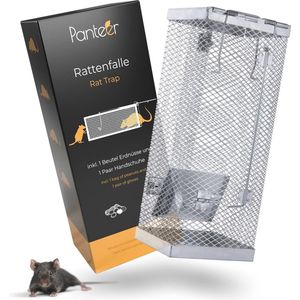 Complete set ratten- en muizenvallen met handschoenen en aas, veilige sluiting, volledig verzinkt
