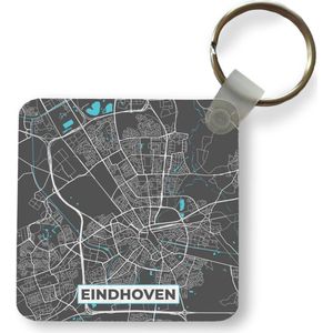 Sleutelhanger - Uitdeelcadeautjes - Plattegrond - Eindhoven - Grijs - Blauw - Plastic