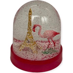 Les Parisettes - Sneeuwbol - Flamingo - Eiffeltoren - Roze - Goud