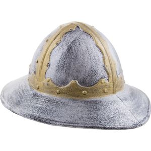 Spaanse soldaat verkleedhelm zilver/goud - Zilverkleurige ridderhelm