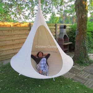 Beige Outdoor Schommel Stoel- Vliegende Schotel- Lichtgewicht Draagbare Nylon Hangmat- Backpack Camping- Reizen- -Vrije tijd Hangstoel- Nest Schommel- Swing Chair 100 cm Buitenschommel - Boom Tent- Plafond Hangende Slaapbank - Opvouwbare Kinderkamer