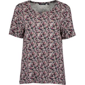 Blue Seven shirt dames - KM - lila/roze bloem print - 105743 - maat 38