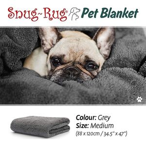huisdierdeken voor hond of kat, zachte afwerking, zware winterdeken, fleece deken gezellig kattenbed (Medium 120x88cm, Slate Grey)