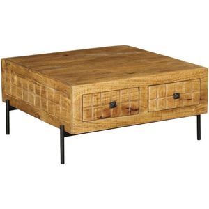 StarFurn Salontafel Brandy Naturel Mangohout 80x80cm