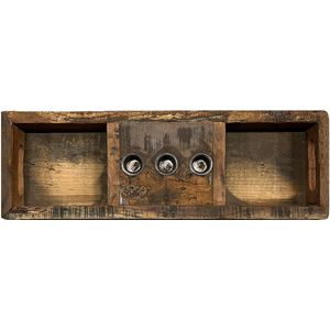 by Mooss - Dienblad - Kaarsenhouder - Landelijk - Robuust - Hout - 45x15cm - Oud Hout