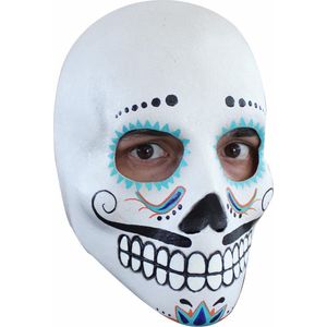 Wit-blauwe Dia de los Muertos masker voor volwassenen  - Verkleedmasker - One size