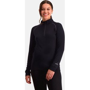 NOMAD® Zip-Neck Thermo Longsleeve Dames | Zwart | L | Soft en flexibel thermisch materiaal | Voert transpiratievocht af | Naadloze afwerking