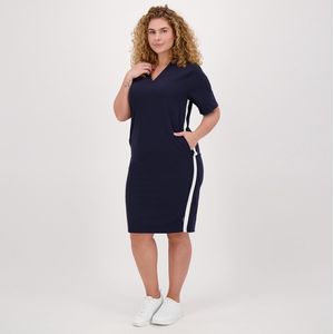 Blauwe Jurk van Je m'appelle - Dames - Plus Size - Travelstof - 48 - 4 maten beschikbaar