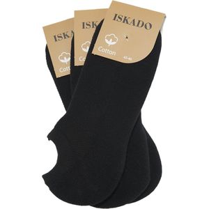ISKADO- 3 paar Cotton Sneakers Socks unisex/vrije tijd/ademend, zwart
