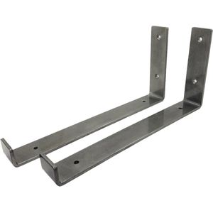Maison DAM 2x Plankdrager L vorm up - Wandsteun – 30cm – Staal - Incl. bevestigingsmateriaal + schroefbit