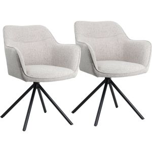 Set van 2 grijze stoffen stoelen DANNA