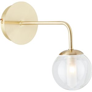 BRILLIANT wandlamp met tuimelschakelaar, G9, IP44, 28 cm projectie, messingkleurig