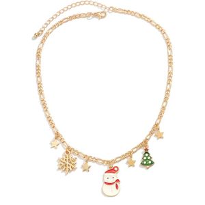Plux Fashion Sneeuwpop Figaro Ketting - Goud - 4mm/40cm + 7cm verlengstuk - Sieraden - Gouden Ketting - Snowman Figaro Chain - Stainless Steel - Ketting - Kerst Ketting - Schakel Ketting - Gouden Ketting Dames - Ketting Met Hanger - Kerst
