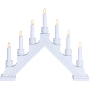 Star Trading 'Karin' lichtboog, 7 lichts, hout, wit