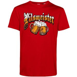 T-shirt Pilsmeister | Carnavalskleding heren dames | Oktoberfest | Foute Party | Rood | maat 5XL