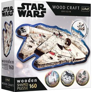 Trefl - Puzzles - ""160 Wooden Shaped Puzzles"" - Millennium Falcon / Lucasfilm Star Wars FSC Mix 70%