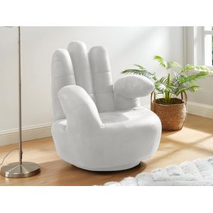 Draaiende fauteuil CATCHY van kunstleer - wit L 82 cm x H 89 cm x D 78 cm