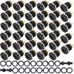 5.5MM x 2.5MM 35 Stks Vrouwelijke DC Power Jack Socket 3 Pin Panel Mount Connector Plug + 35 Stks Rubber Protector Caps