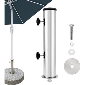 Tuinparasol, staande buizen, universele parasolvoet, standaard, parasolbasis, standbuis met 3-delige verloopring (48/38/32 mm), voor graniet ijzeren plaat, parasolvloeren, cementplaat