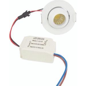 Mini LED inbouwspot 3W COB 45 ° verstelbaar rond - Warm wit licht - Overig - Wit - Wit Chaud 2300K - 3500K - SILUMEN
