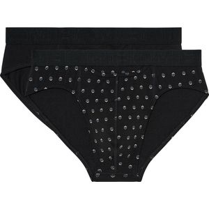 HOM - Gabriele #2 Mini briefs H01 - 2p - Black/Black print - mannen - S