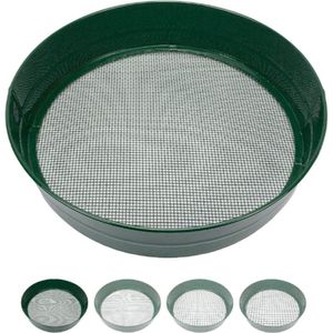 Tuinzeef in Verschillende Maten - Ronde Zeef 33cm Ø - Aardezeef voor Zaden, Aarde, Compost, Stenen, Onkruid, Grind - Stapelbaar - Zeer Stevig - Met Roestbescherming (3mm)