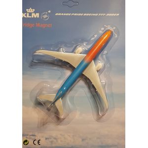 Magneet vliegtuig boeing 777-300ER KLM Orange Pride schaal 1:500 lengte 14,78cm