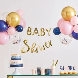 Pink and Navy Slinger met Ballonnen BabyShower | Meisje | 2 meter | Voor Gender Reveal en Babyshower