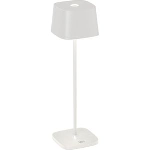 Tafellamp Capri | Geschikt voor buiten | 36 cm | 1 lichts | mat wit | aluminium | oplaadbaar | accu / batterij | USB