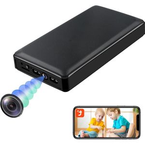 Wifi Verborgen Camera HD 1080p 2.4/5G Mini Spionagecamera Powerbank 10.000 mAh Nachtzicht Bewegingsdetectie