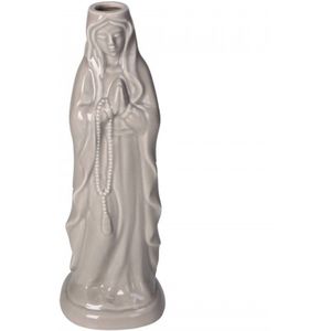 Supervintage Vaas beeldje Heilige Maria Grijs H 28 cm