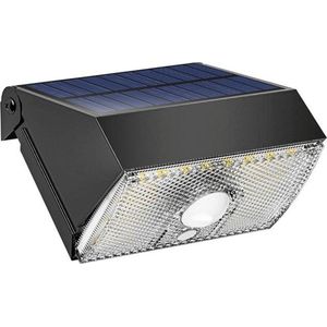 Solar wandlamp buiten 'Beam' - Helder wit licht - Tuinverlichting met bewegingsmelder - Buitenlamp op zonne-energie - 3 verschillende standen - Zwart