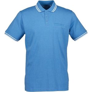 Blue Seven heren poloshirt - polo heren korte mouwen - 321158 - blauw uni - maat XXL