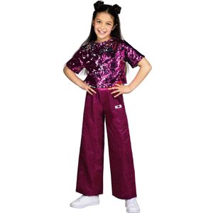 K3 verkleedkleding - Glitteroutfit roze 3/5 jaar - maat 116