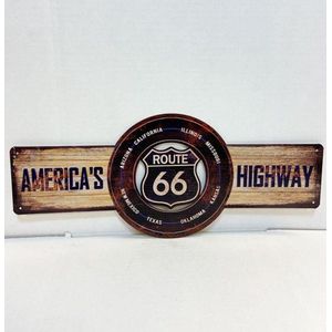 Route 66 America's Highway Metaal Bord 45 x 19 cm