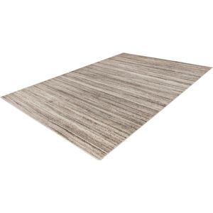 Lalee trendy- modern- laagpolig- vloerkleed- vintage- ruiten- strepen dessin- laag- hip en trendy- karpet- tapijt- 200x290 cm beige zilver