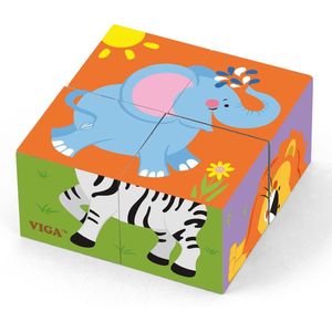 Viga Toys - Vormenpuzzel Blokken Safari