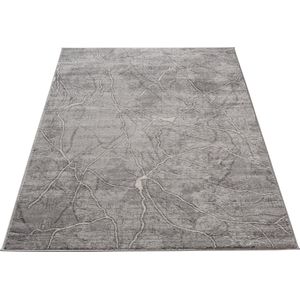 SEHRAZAT Vloerkleed- modern laagpolig vloerkleed, tapijtenloods, geodriehoek patroon, donkergrijs 120x170 cm