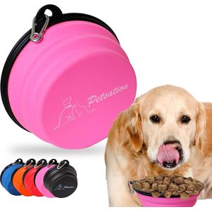 Hondenbak, opvouwbaar, voor onderweg, het origineel, voederbak voor honden, ideaal voor dagelijks gebruik, 350 ml waterbak, drinkbak voor de hond, reisbak, voerbak, kom, (2 x 350 ml, roze)