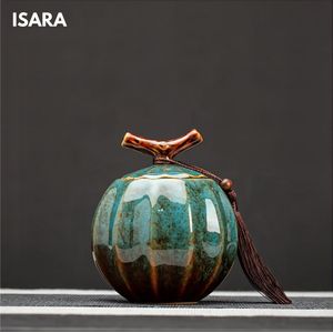 ISARA Luxueuze Urn Hond Kat Vogel – Urne – Keramiek – Urnen – Urn Voor Dieren – Urn Hond Overleden – Urn Kat – 470 ML – Blauw