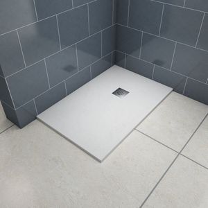 Douchebak 80x100x3cm witte kunststeen