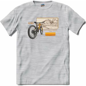 Mountainbike Adventures Fiets outdoor sport kleding - T-Shirt - Unisex - Donker Grijs - Gemêleerd - Maat 4XL