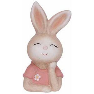 Paashaas/ Rabbit buste Roze Paasdecoratie of woonaccessoire.