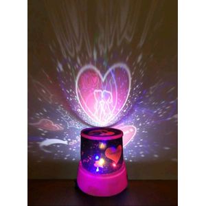 Slaapzacht - LED Projectielicht Nachtlampje Voor Kinderen - Met Hartpatroon - Hart Figuur - Grafisch Projectielicht Voor Baby - Peuter - Kinderkamer Roze.