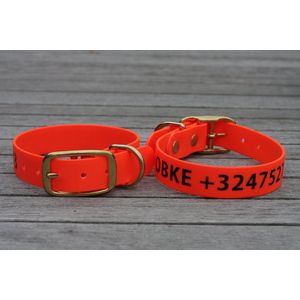 adorit hondenhalsband met PRINT (bv. naam/telefoonnummer) Biothane (gepersonaliseerd) plus GRATIS bandana