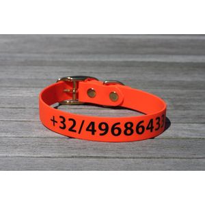 adorit hondenhalsband met PRINT (bv. naam/telefoonnummer) Biothane (gepersonaliseerd) plus GRATIS bandana