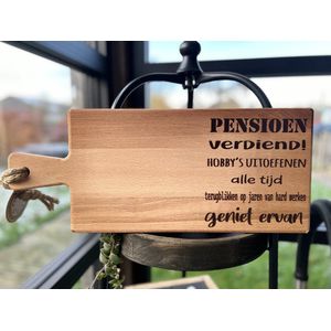 Creaties van hier - Serveerplank - Pensioen - 49 cm - Hout
